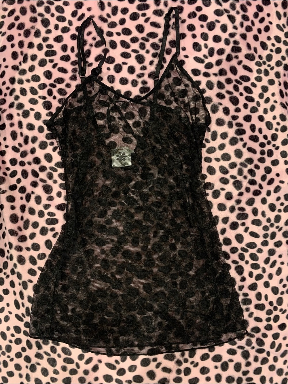 Black Lace Spaghetti Strap Blouse